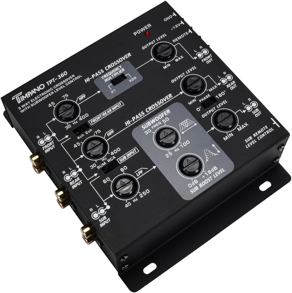 2/3-Way 6-Channel Electronic Crossover Subwoofer Equalizer for Car Audio System