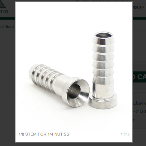 1/8 STEM FOR 1/4 NUT SS # 3014