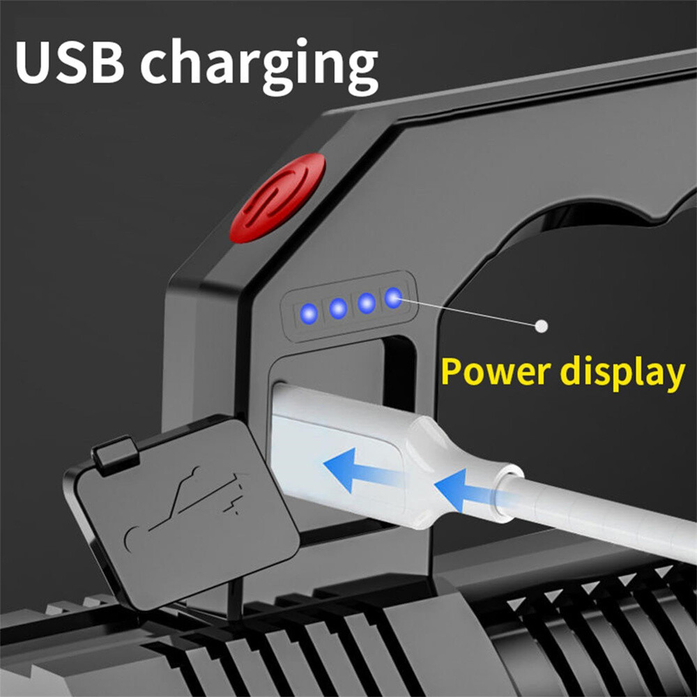 Super Bright 12000000LM Torch 4 LED Flashlight USB Rechargeable Tactical lights