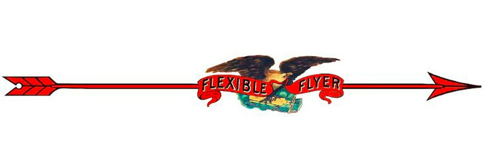 FLEXIBLE FLYER DECAL WATER SLIDE, EAGLE /SLED LASER PRINTED WHITE BACKING