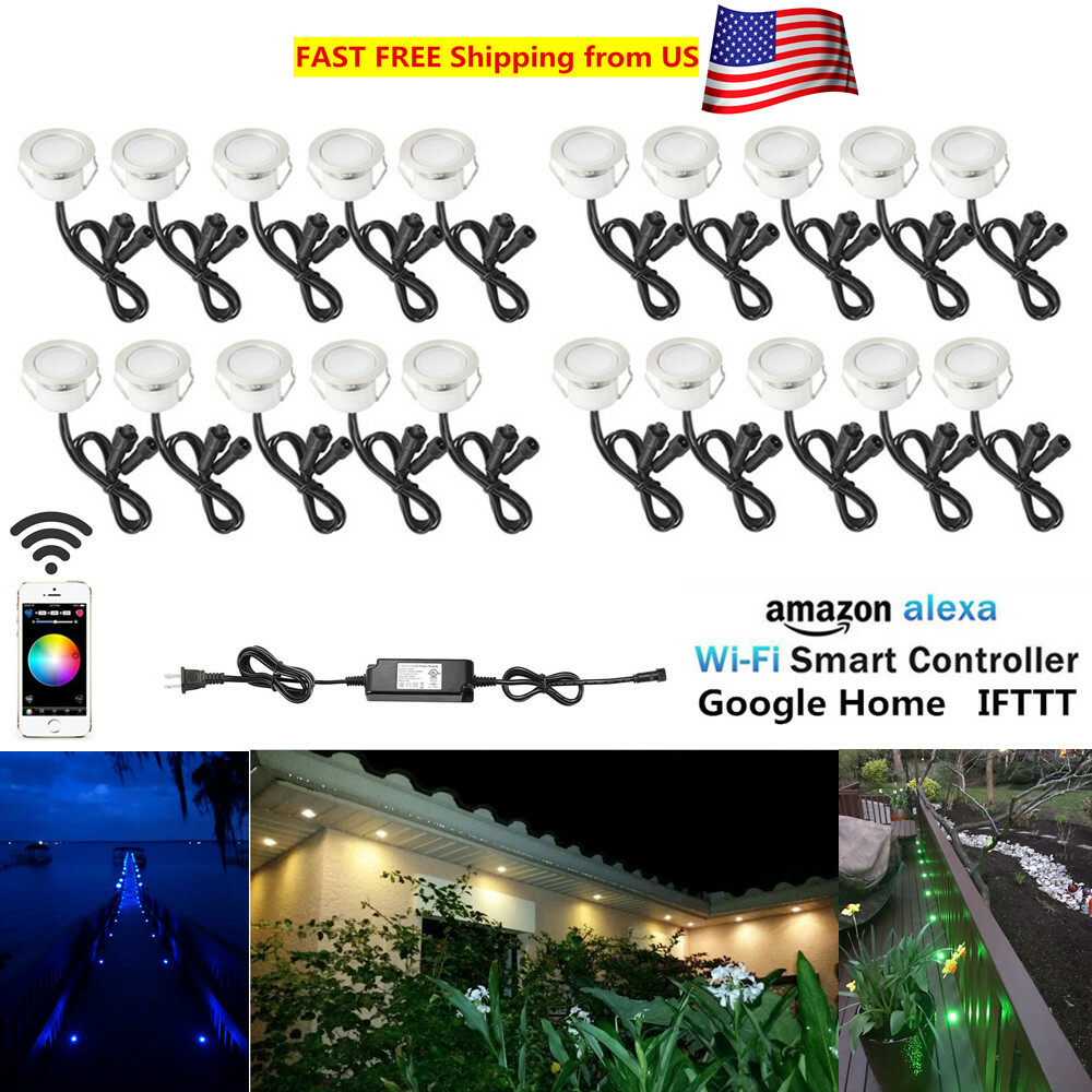 45mm RGB Warm White Low Voltage WIFI LED Stair Step Plinth Decking Lights Garden