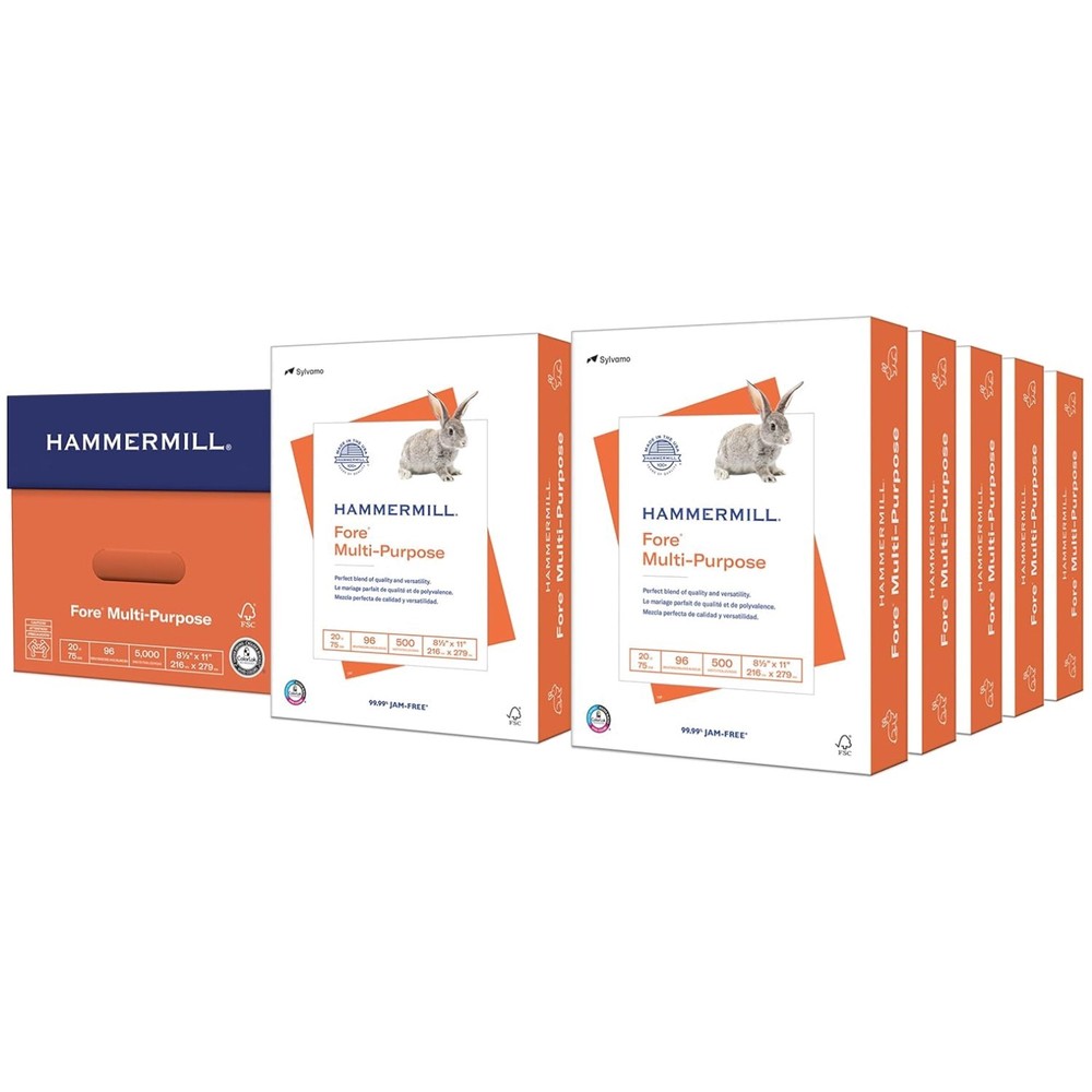 Fore Multipurpose Copy Paper - 10 Ream, 5000 Sheets