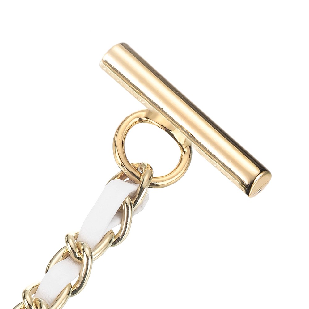 Purse Chain Strap, 46 Inch Adjustable Chains Strap White/Light Gold
