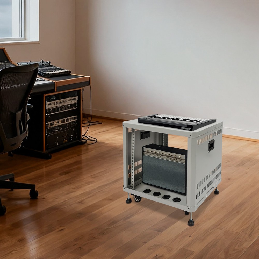 9U Server Rack, Carbon Steel Server Rack Cabinet, Rolling Studio Rack Case NEW