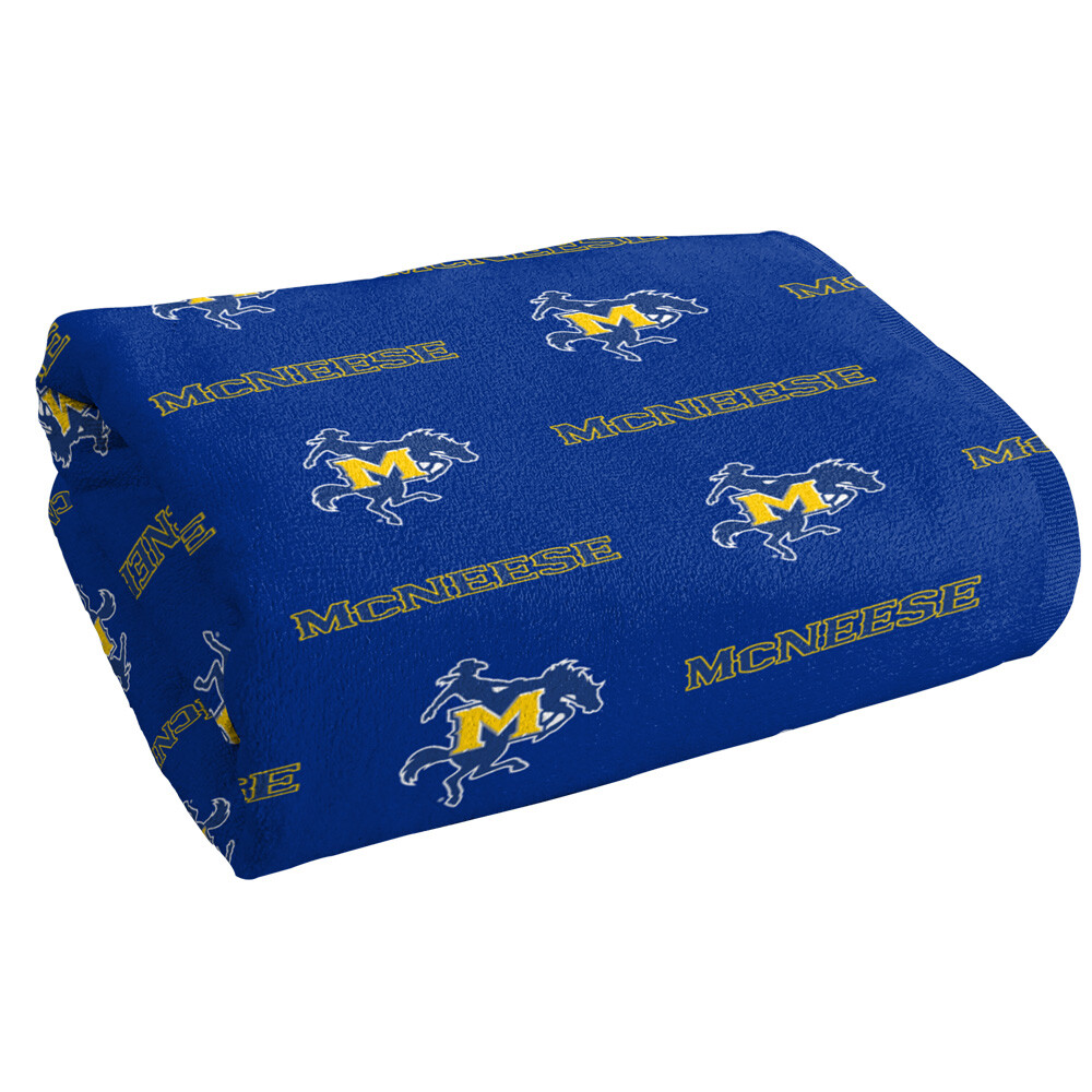 Mcneese State University Beach Towel/Bath Towel, 30"x60" Logo Pattern