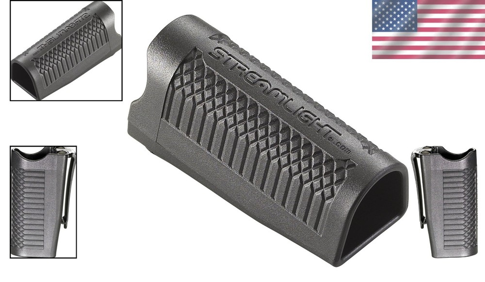 Compact Spring-Loaded Flashlight Holster for Duty Belts - Fits Standard Sizes