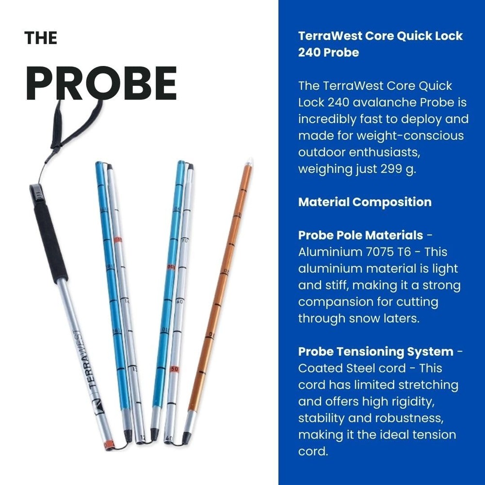 TerraWest Core Plus Avalanche Shovel and 240 cm Quick Lock Probe