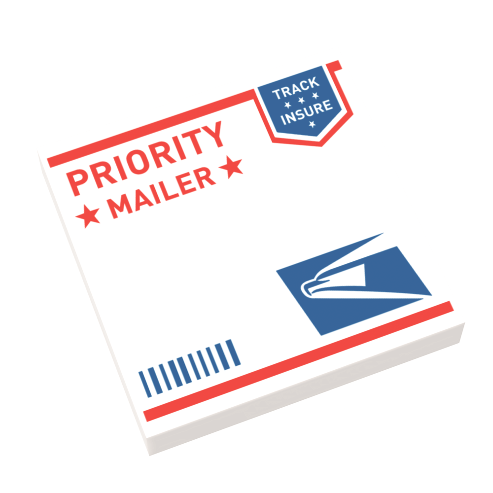 NEW - USPS Envelope - Custom Printed 2x2 Tile - Brick Office Accessory