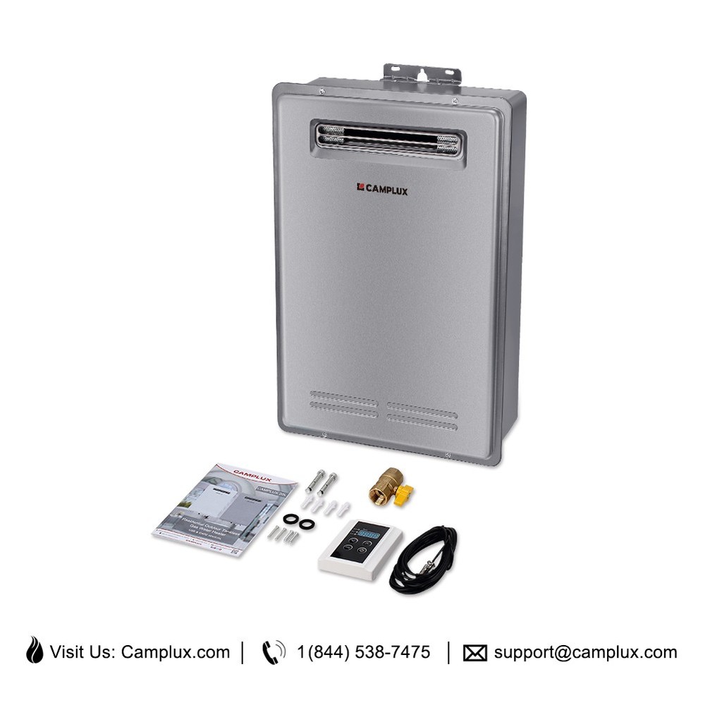 CAMPLUX Tankless Water Heater Natural/Propane Gas Outdoor 6.86 GPM Whole House