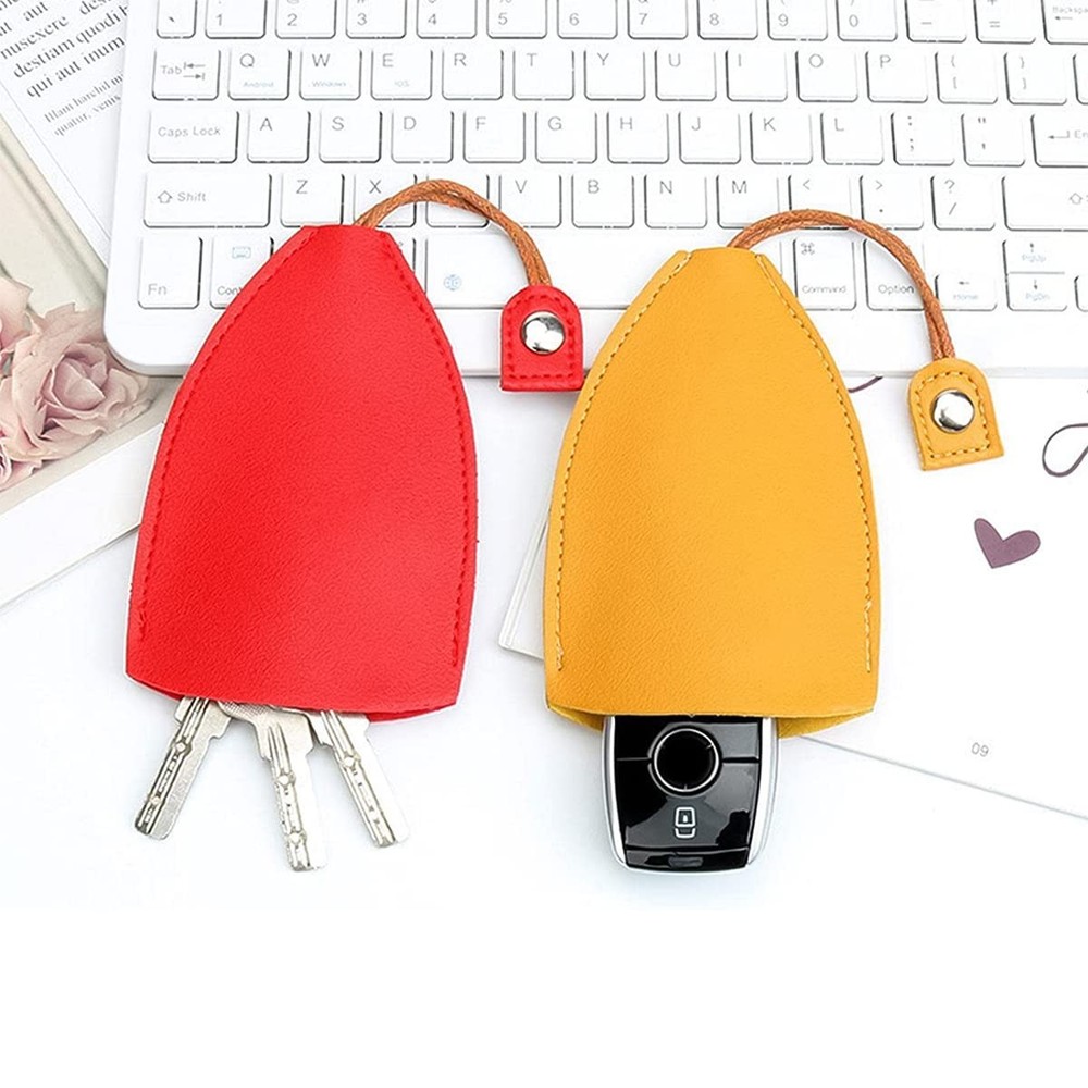 Moioee Car Key Case, 2PCS Creative Pull-Out Sleeve 7*11cm, Yellow