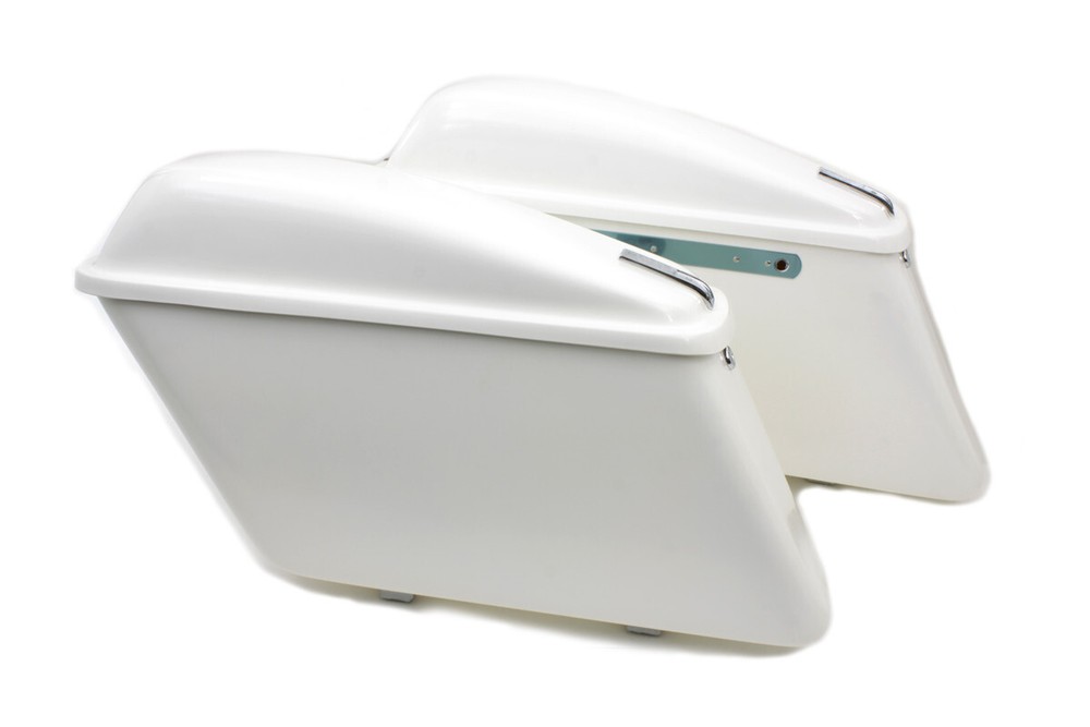 Replica White Saddlebag Set for FL 1963-1984 Harley Davidson