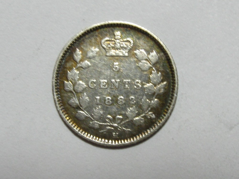 1882 H Canada Five 5 Cents  - #6357-30