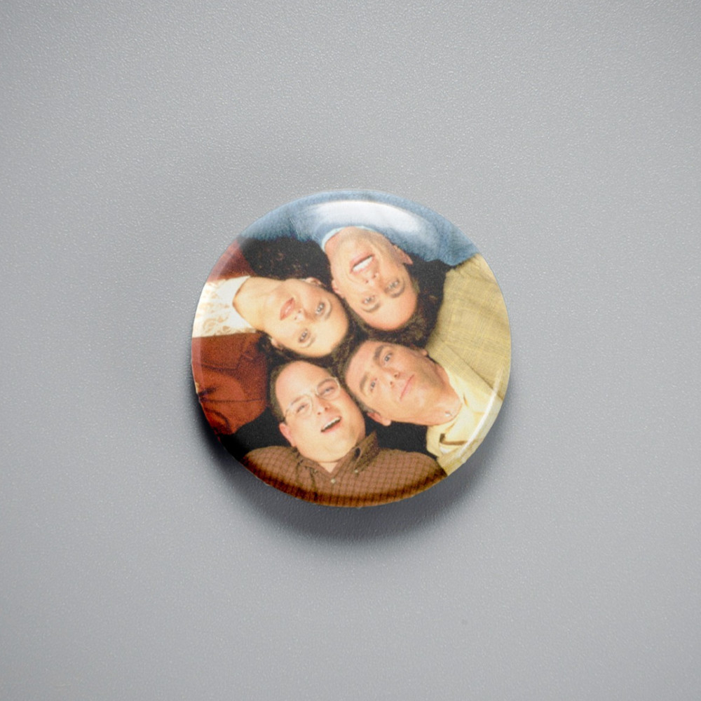 Seinfeld Heads 1in Pin | 90s Sitcom Retro TV