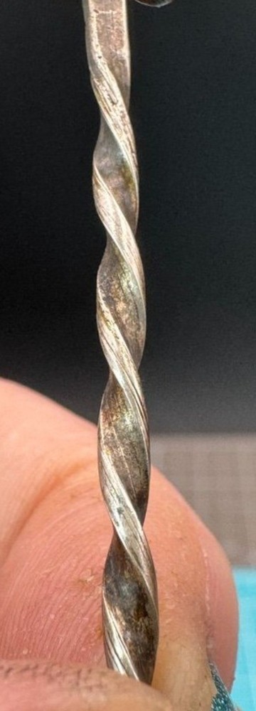 Antique 800 Silver Peruvian Twisted Handle Spoon 5"