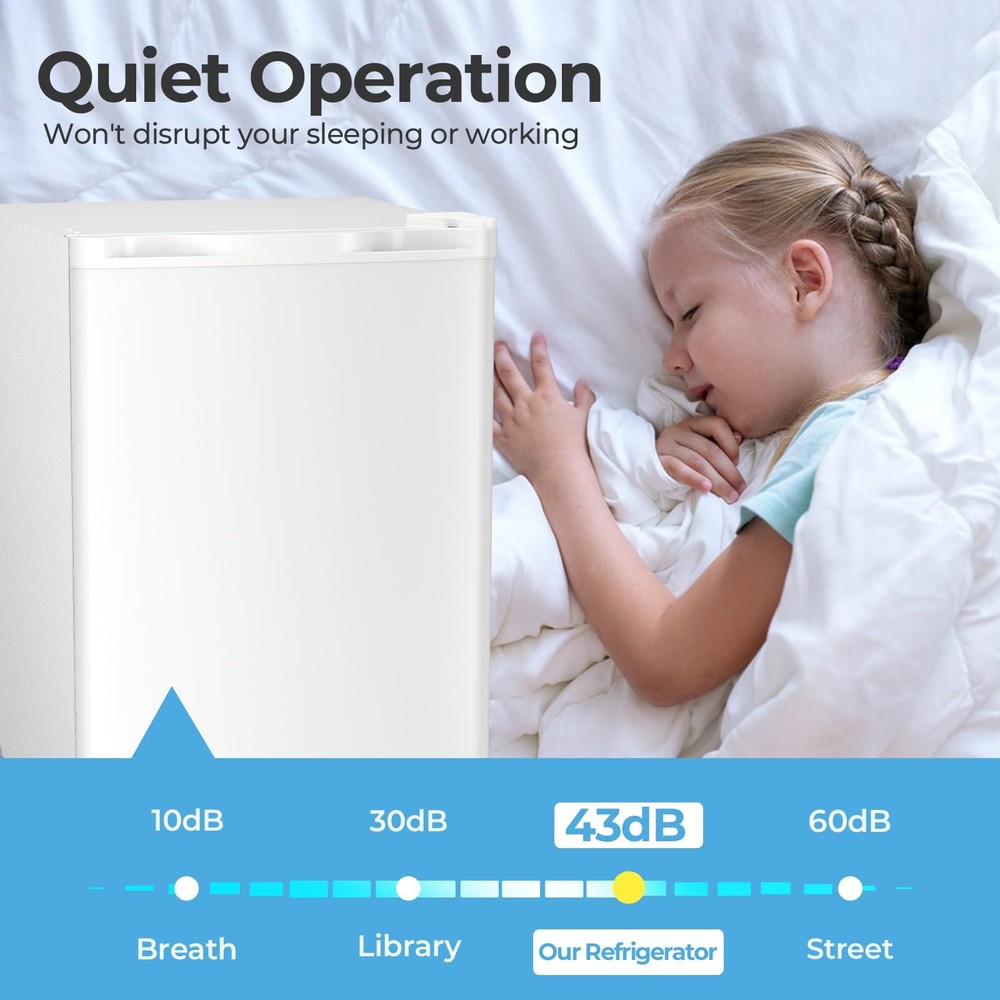 2.56 Cu.Ft. Mini Fridge with Freezer, Small Refrigerators with Adjustable The...