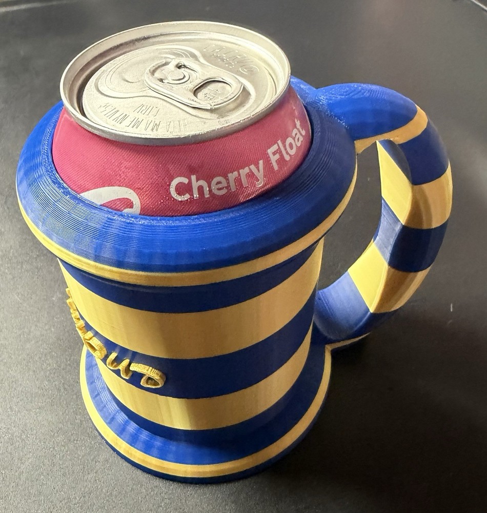 Personalized USCG Warrant Officer drink holder with handle.