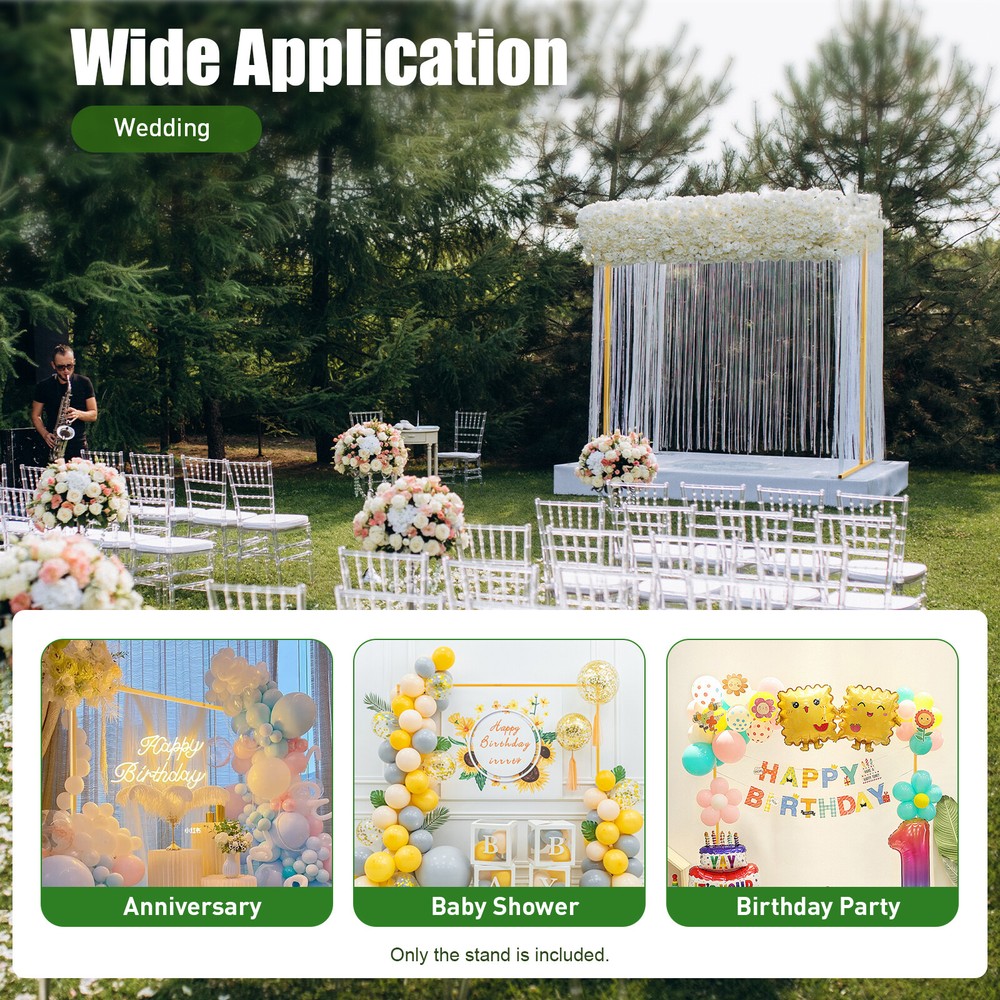 Square Arch Stand for Weddings - Adjustable Height Metal Backdrop Decoration