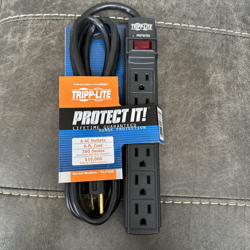 Tripp Lite Tlp6b 6 Outlet Surge Protector Black