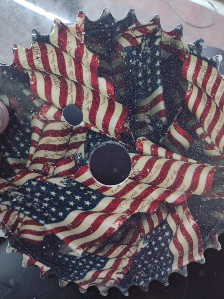 Bike Chain Ring Custom Flag Theme