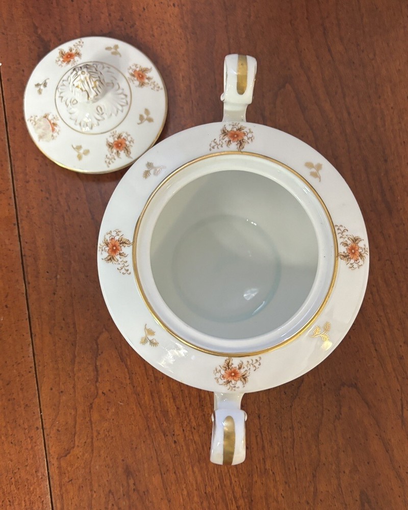 Noritake Vintage Double Handled Covered Sugar Bowl - Dulcy Pattern