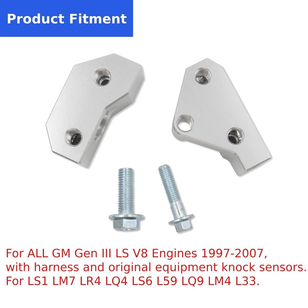 Knock Sensor Relocation Bracket Kit For 1997-2007 GM Gen III LS V8 Engines LS1
