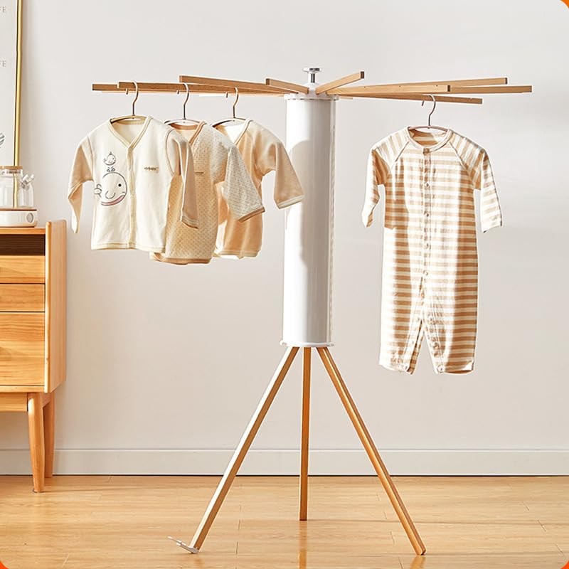 Tripod Clothes Drying Rack - Foldable Laundry Drying Rack - Household Floor S...