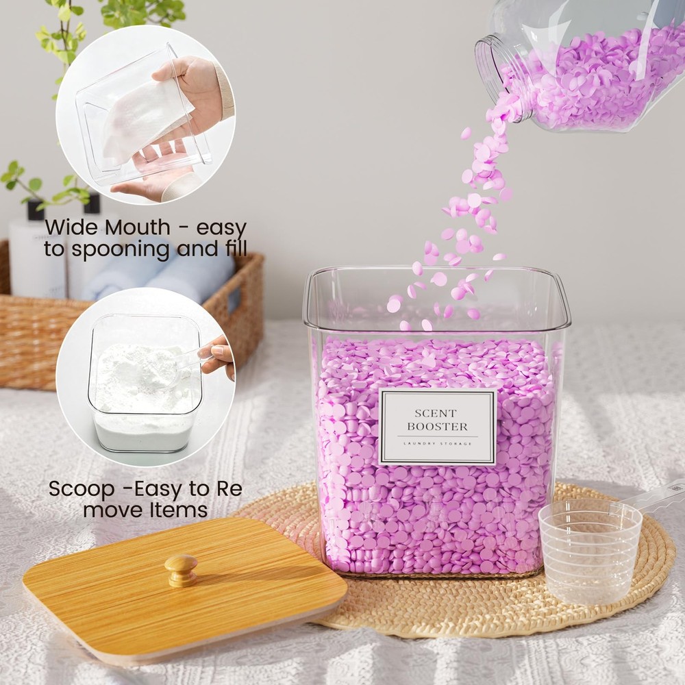 Laundry Pods Storage Container, Clear Laundry Room Organization and Storage,D...