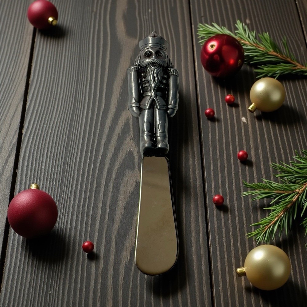 5" SOLID PEWTER NUTCRACKER SPREADER CHRISTMAS