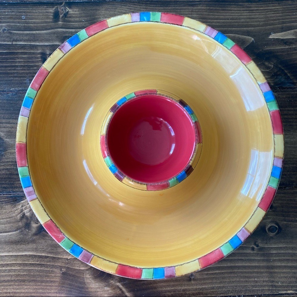 Hand Painted Chips & Salsa Server