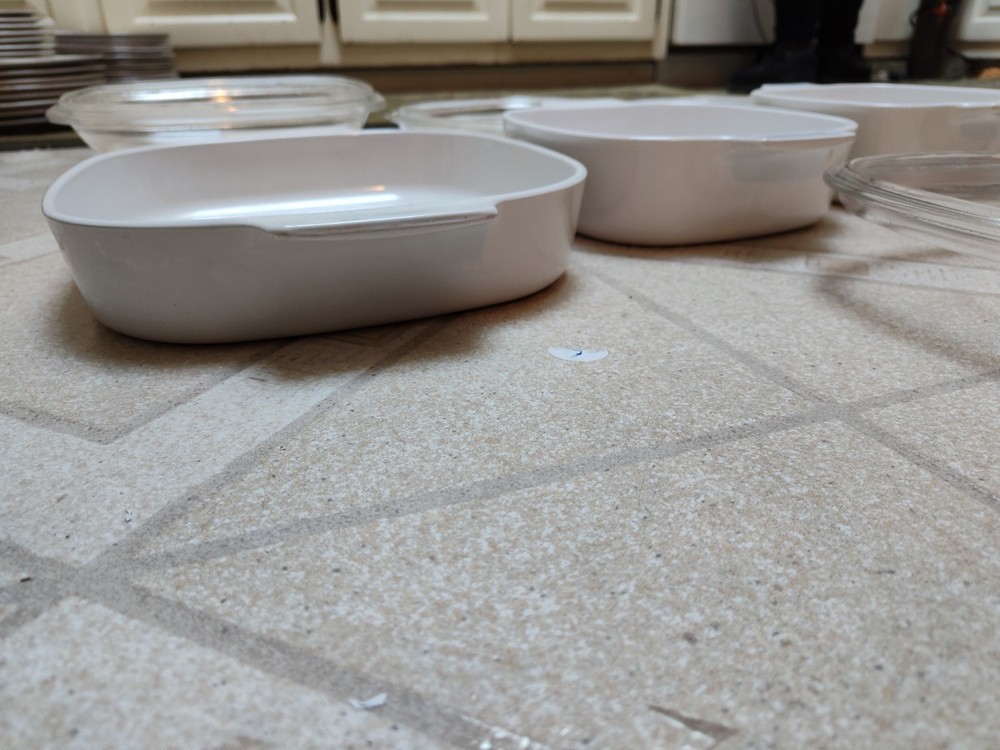 Corning Ware Dishes In Just White pattern.