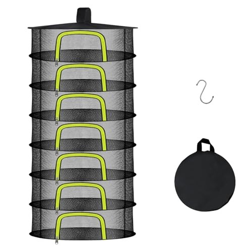 7 Layer Herb Drying Rack, Herb Drying Rack Hanging Mesh, Foldable Bud Drying