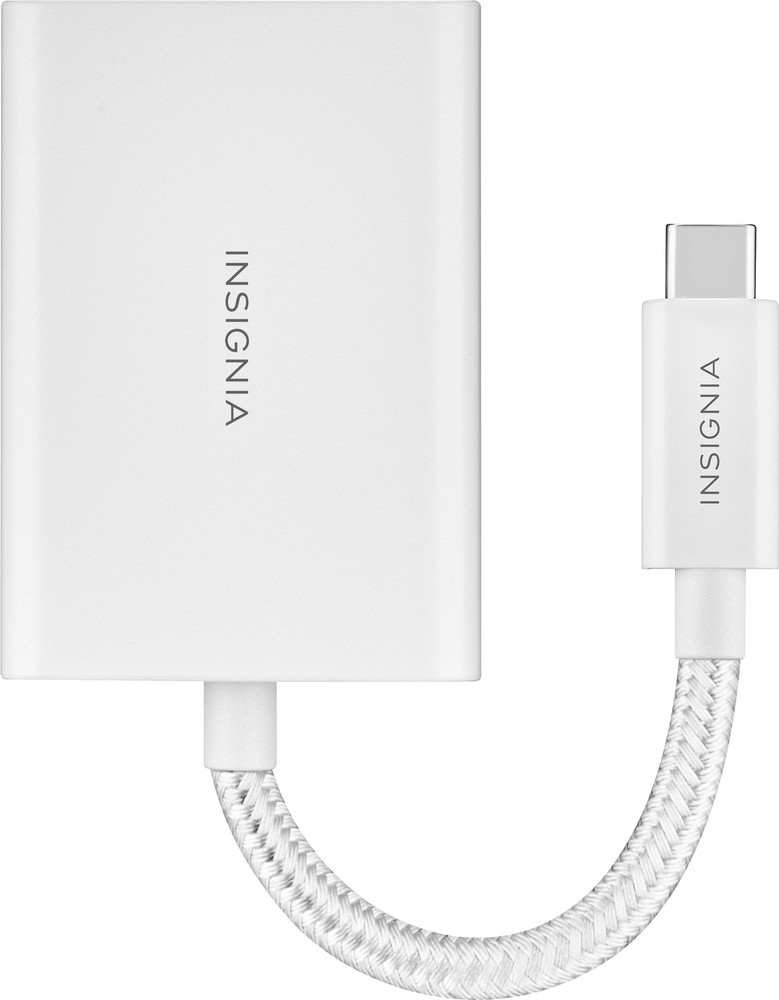 Insignia- USB-C-to-SD/microSD Dual-Slot Card Reader - White