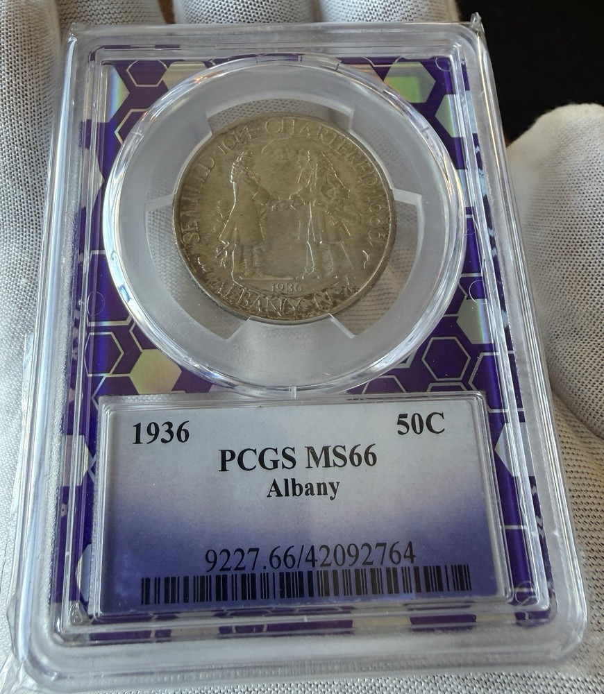 1936 ALBANY SILVER HALF DOLLAR PCGS MS 66