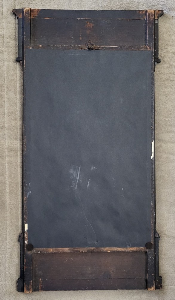 Antique GERMAN Austrian 20th C Vertical Ebony Column BIEDERMEIER Wall MIRROR