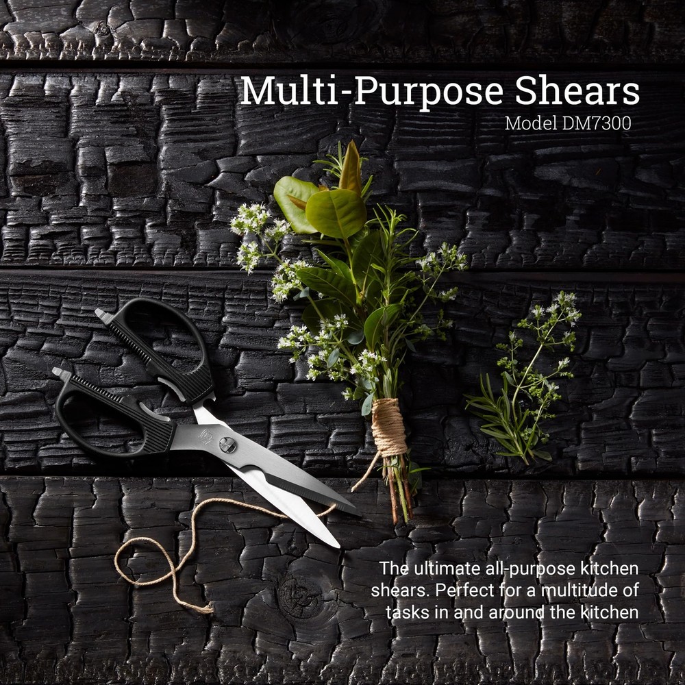 Shun Multi Purpose Kitchen Shears with Nutcracker Jar Opener and Screwdriver ...