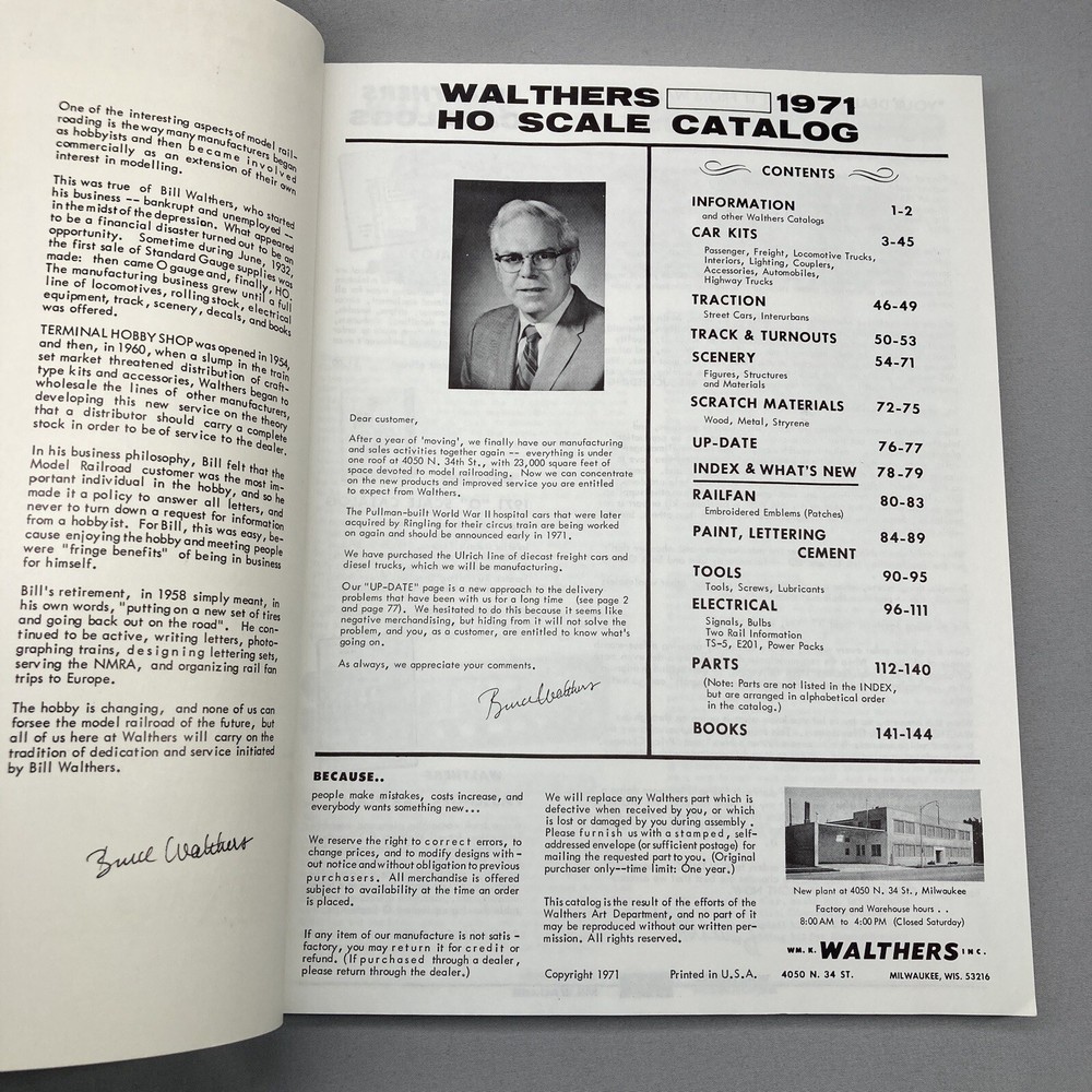 Walthers HO Scale Model Train Railroad Catalog 1971 Reference Manual