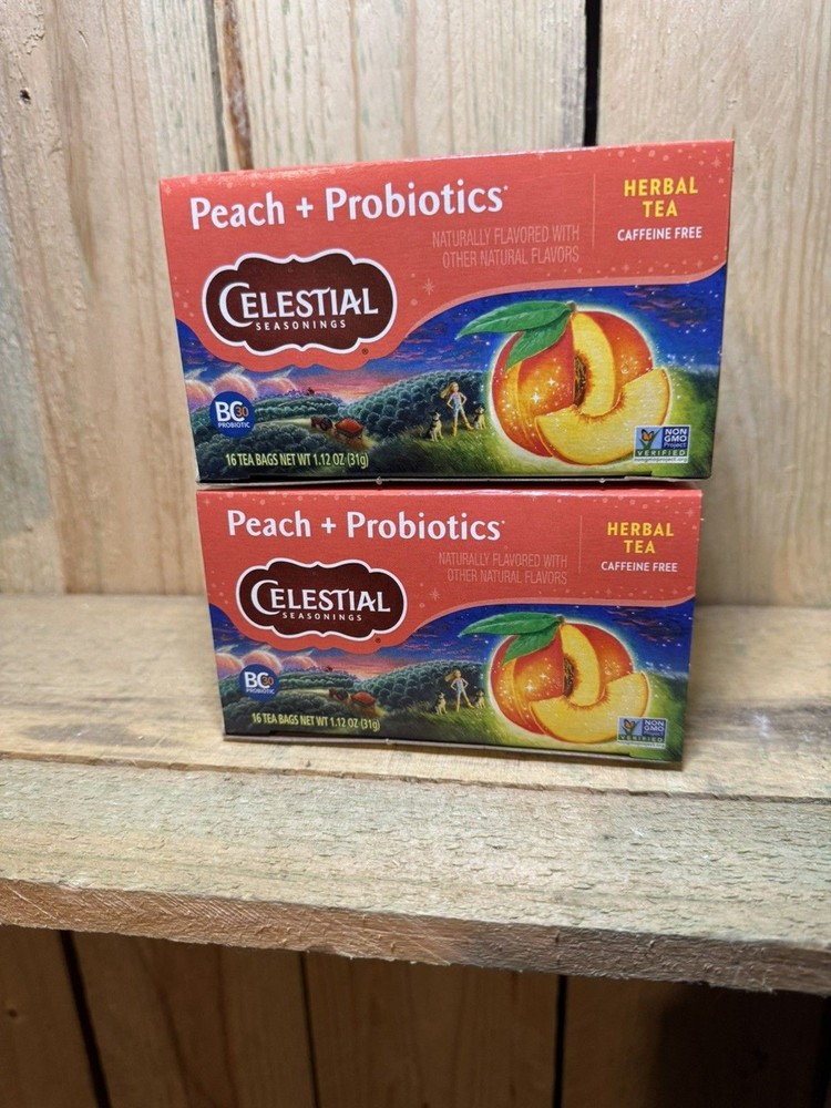 Celestial Seasonings Tea Peach + Probiotics 2 Pack