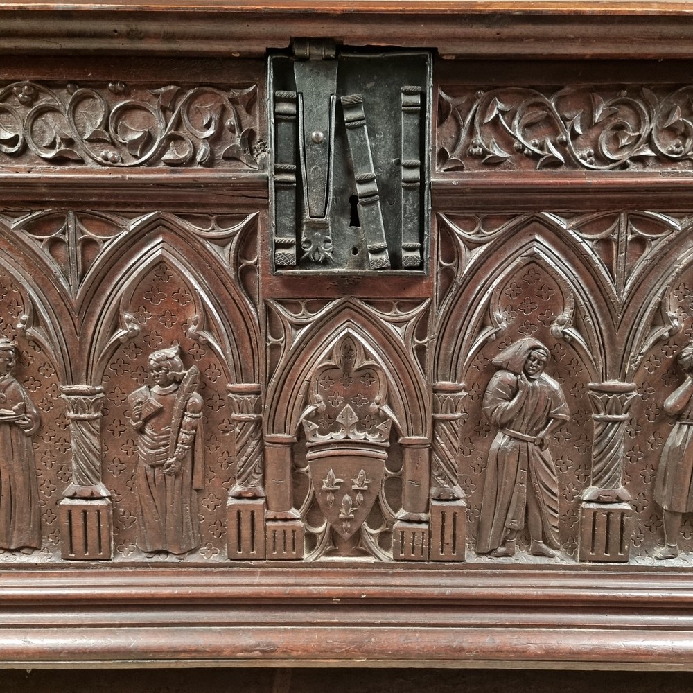 A 16th Century And Later Coffer.