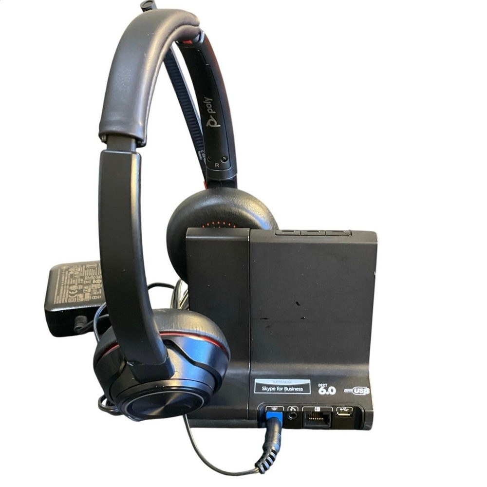 Poly W8200B Wireless DECT Office Headset System w Base & Power Adapter