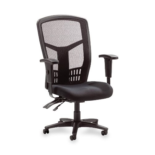 Lorell LLR86200 Executive Mesh Back Chair Black Fabric