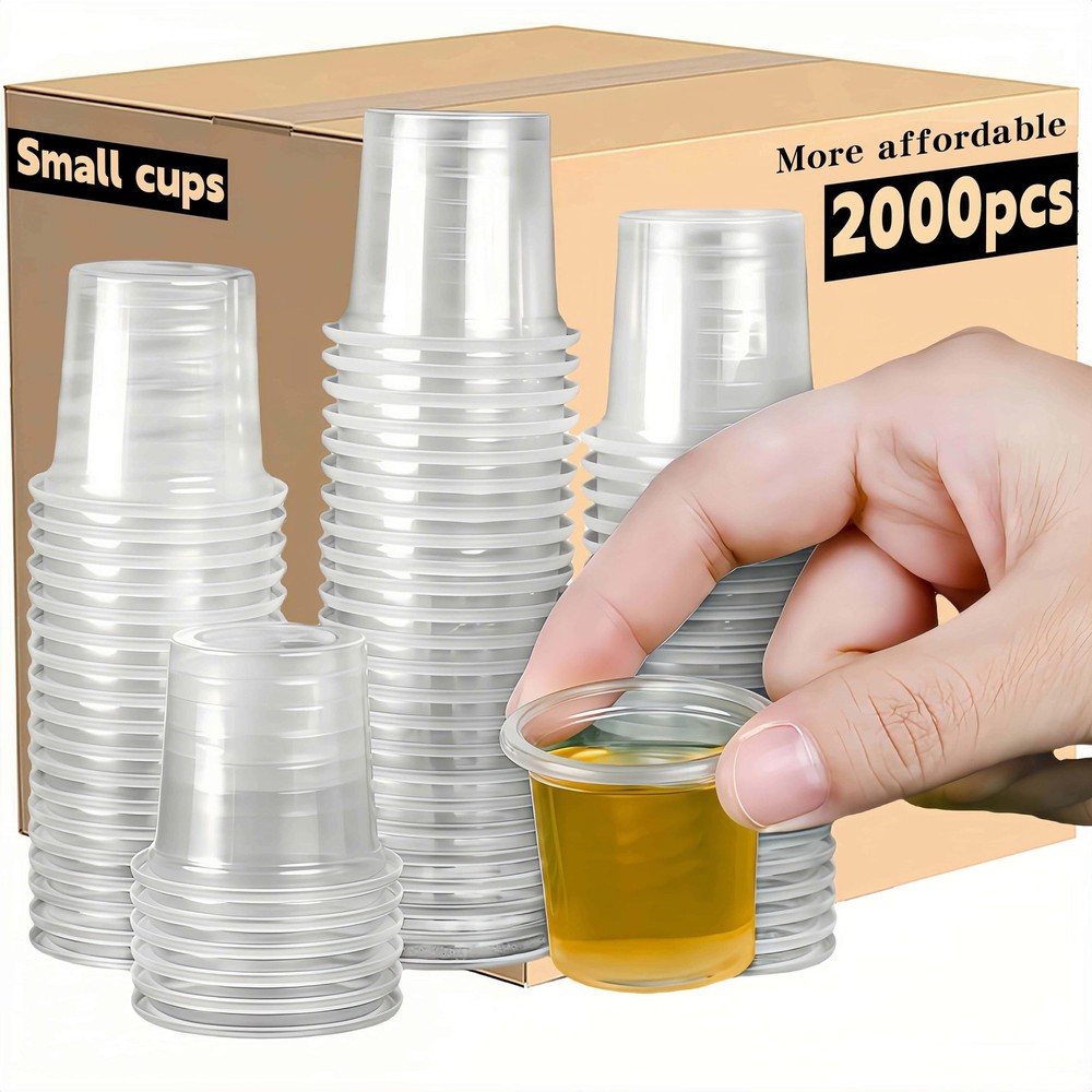 Bulk Mini Plastic Shot Glasses Disposable Small Cups，Clear Communion Cup for ...