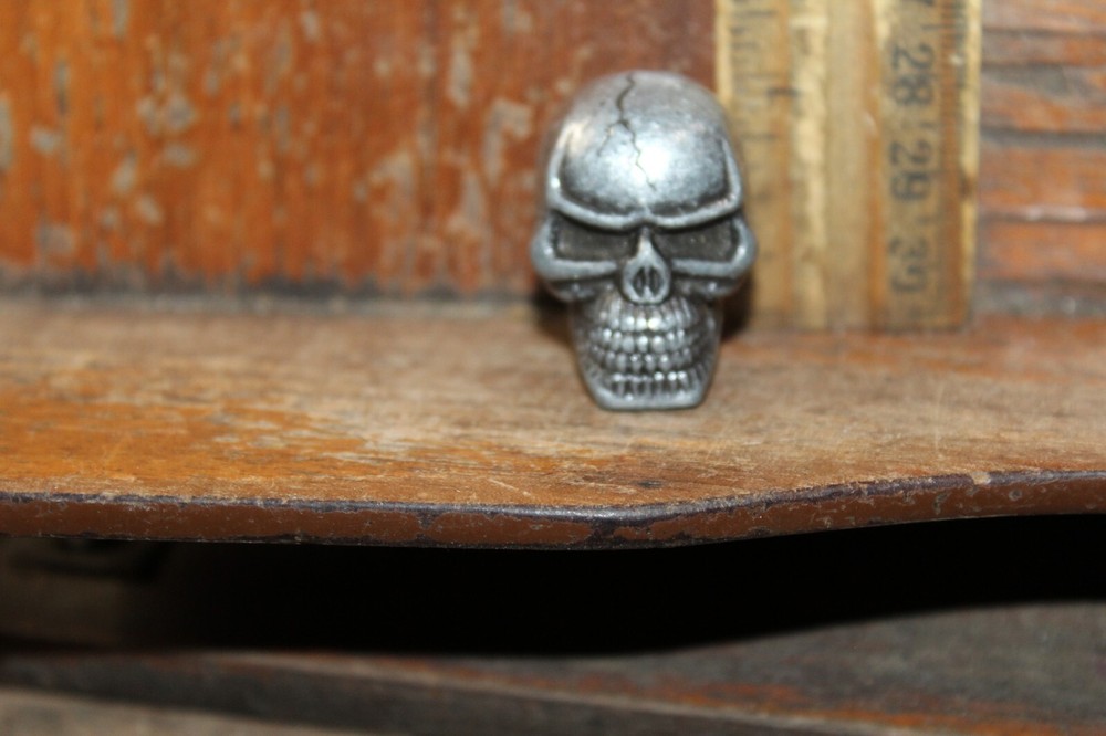 Diecast Metal Skull Bead Pewter Finish