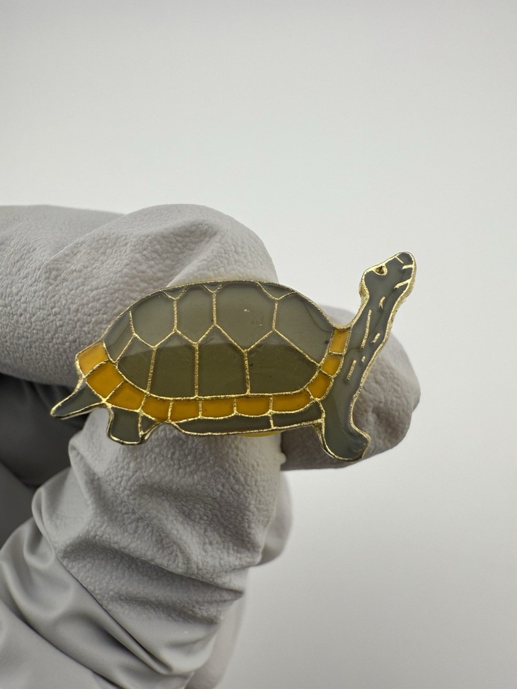 Tortoise Turtle Enamel Lapel Pin.