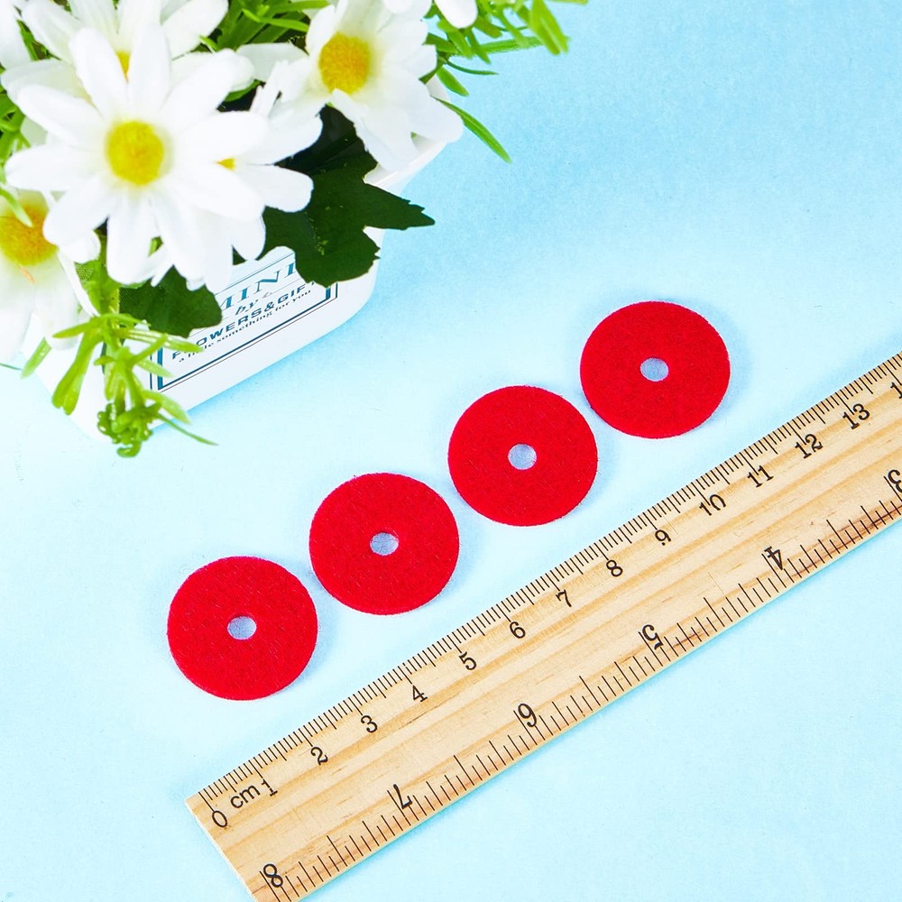 100 Pieces Sewing Machine Spool Pin Felt Pad Red Felts Thread...