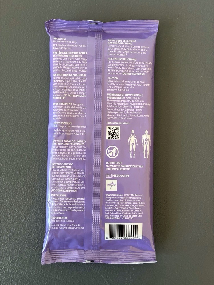 ReadyBath Fresh Cloths - 8 Count, Soft Disposable Bathing Wipes