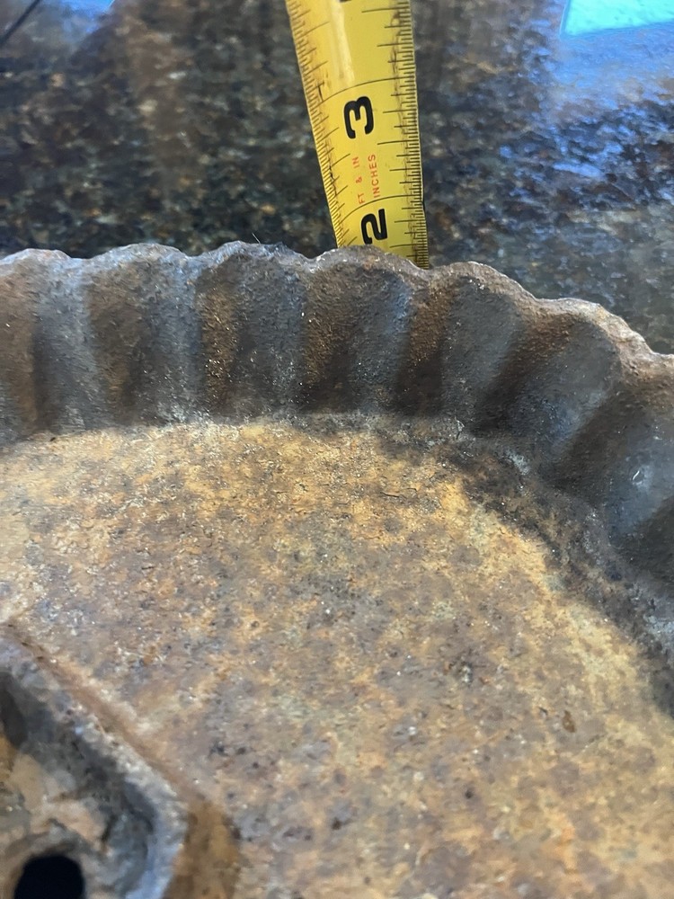Vintage Cast Iron Oval Base, Bird Bath Top? Boot Scraper Bottom Repurpose