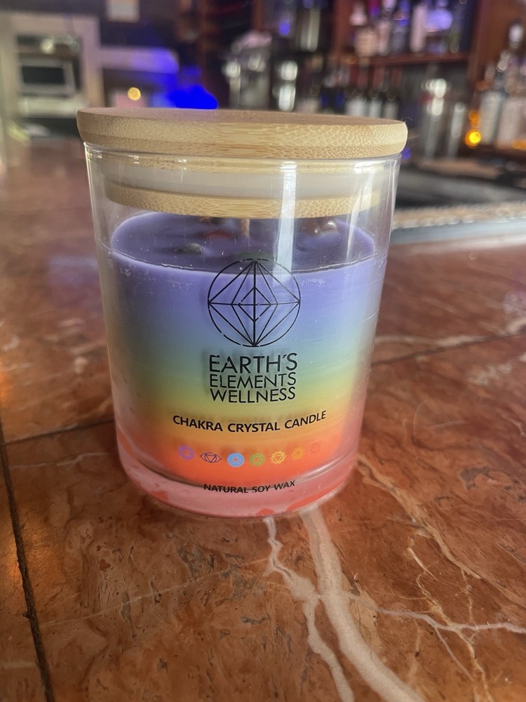 Chakra Candle with Stone for Meditation