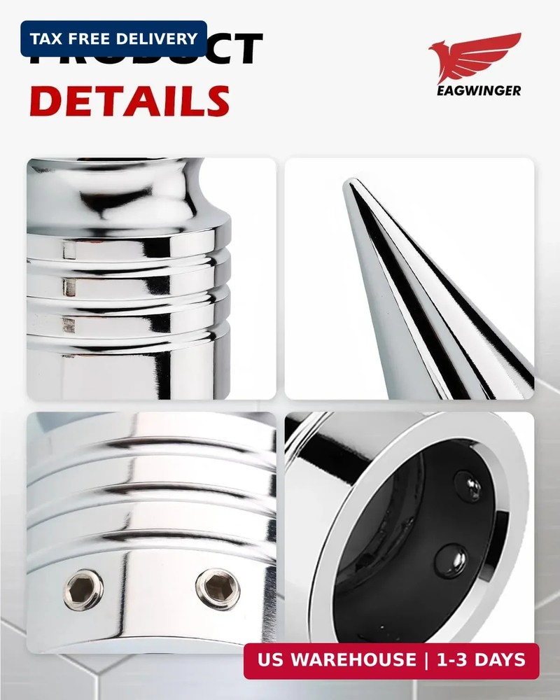 Front Axle Nut Covers CNC Black Chrome Caps Compatible with Harley Davidson Road