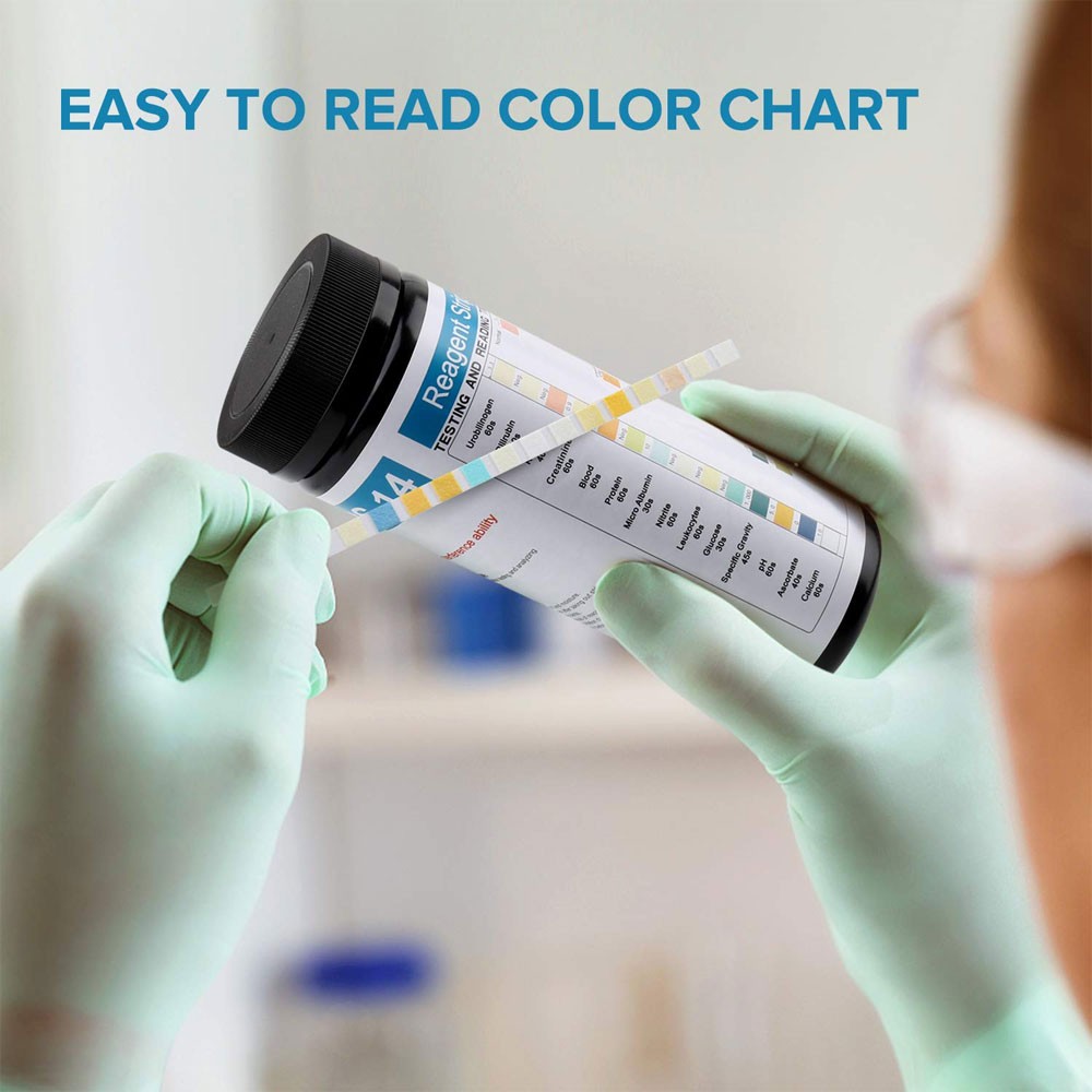 Professional 100pcs 14-in-1 Reagent Urinalysis Strips 14 Parameters Test Strips