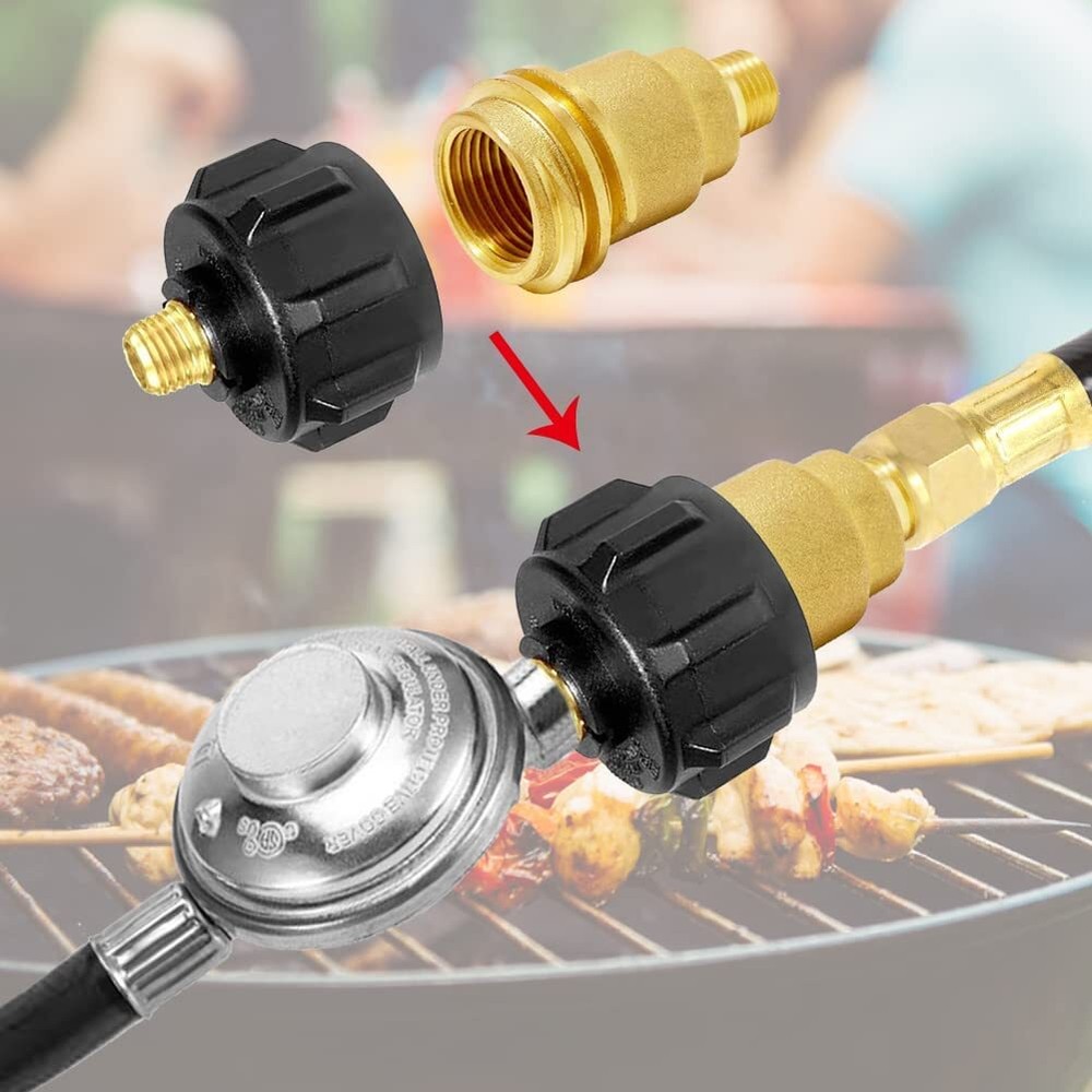 2 Solid Brass QCC1 Nut Propane Gas Fitting Adapter 1/4" Male Pipe Thread Connect